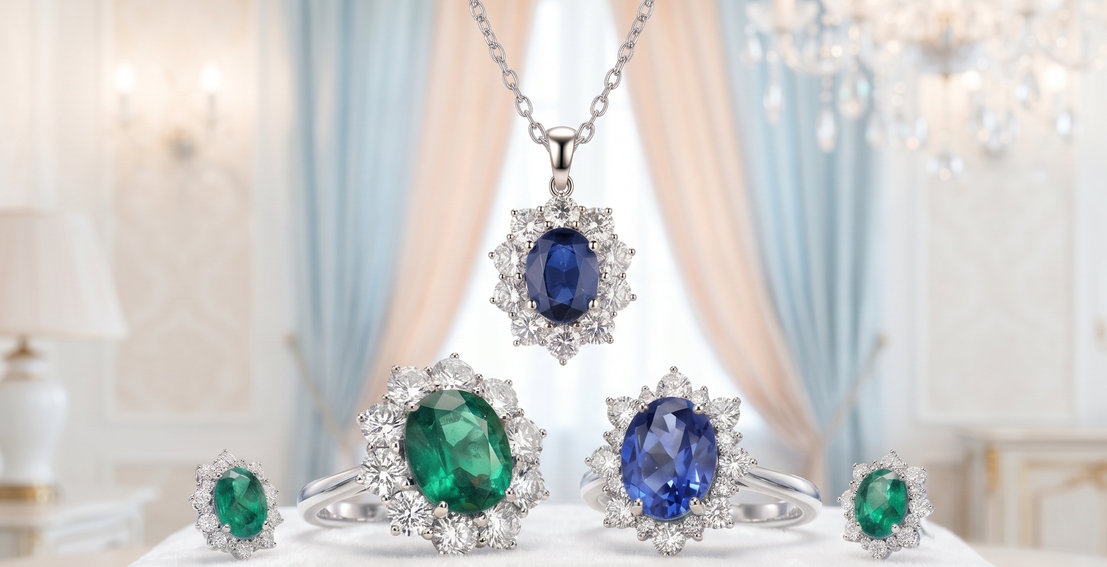Princess - Růžové zlato - Safír blue light