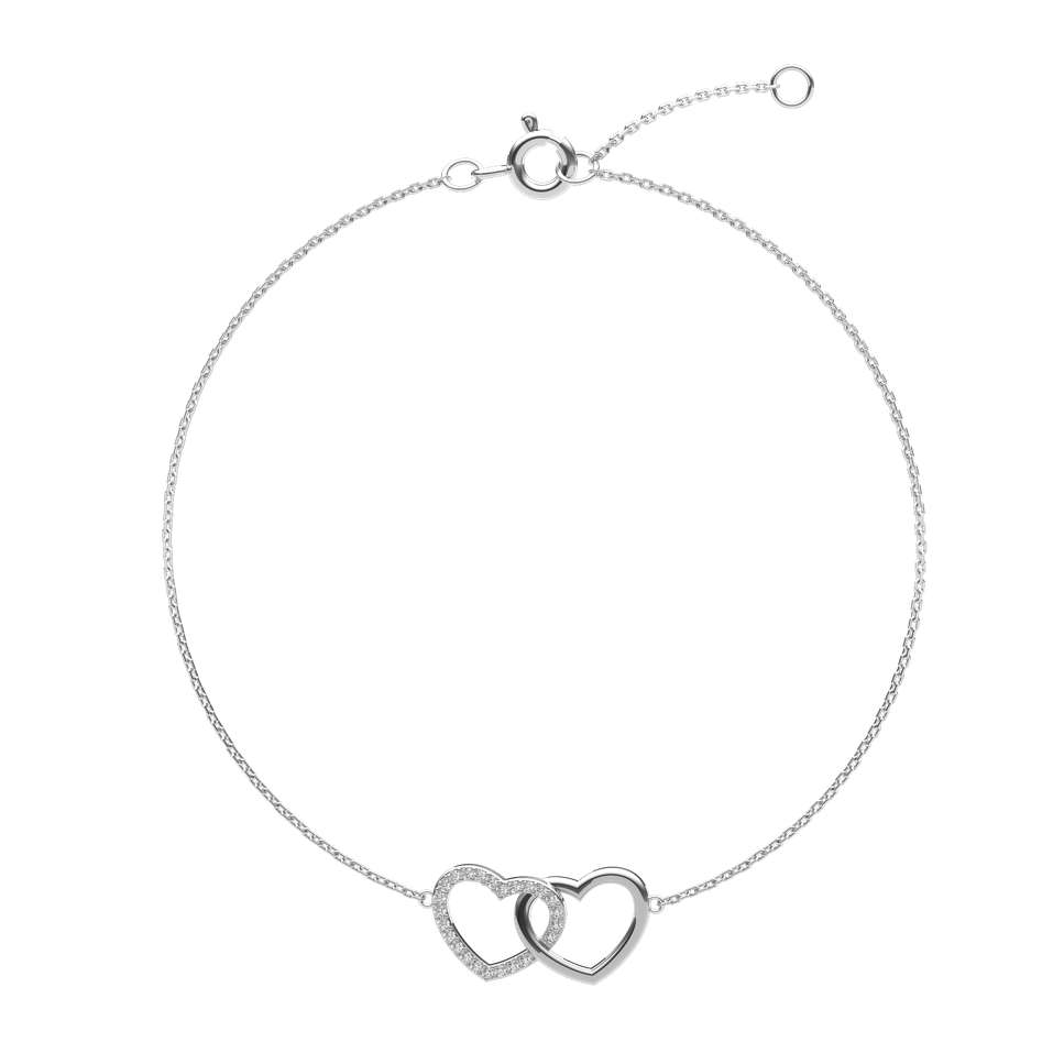 Náramek s diamanty Hearts