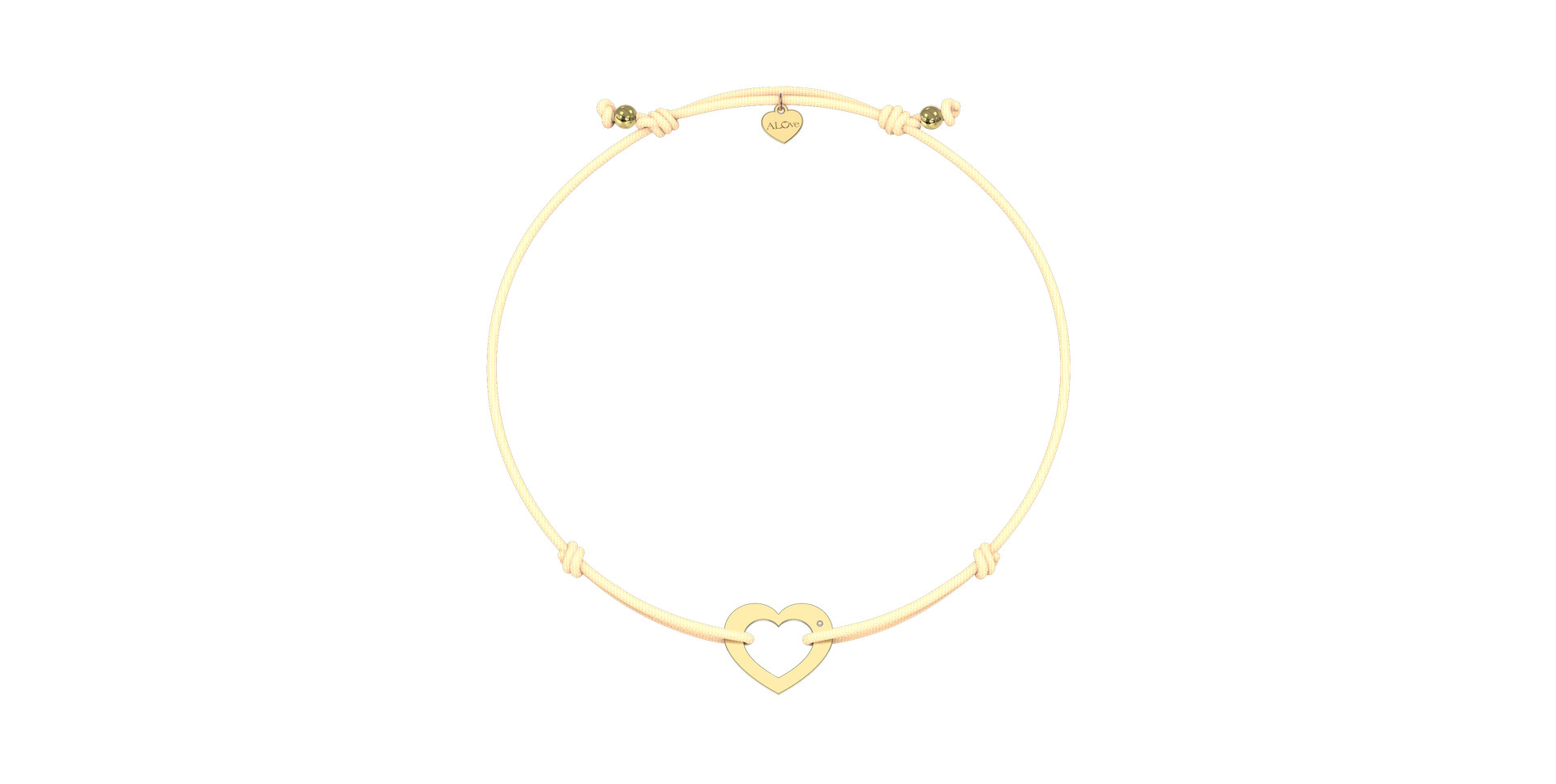 Diamantový náramek se šňůrkou Love