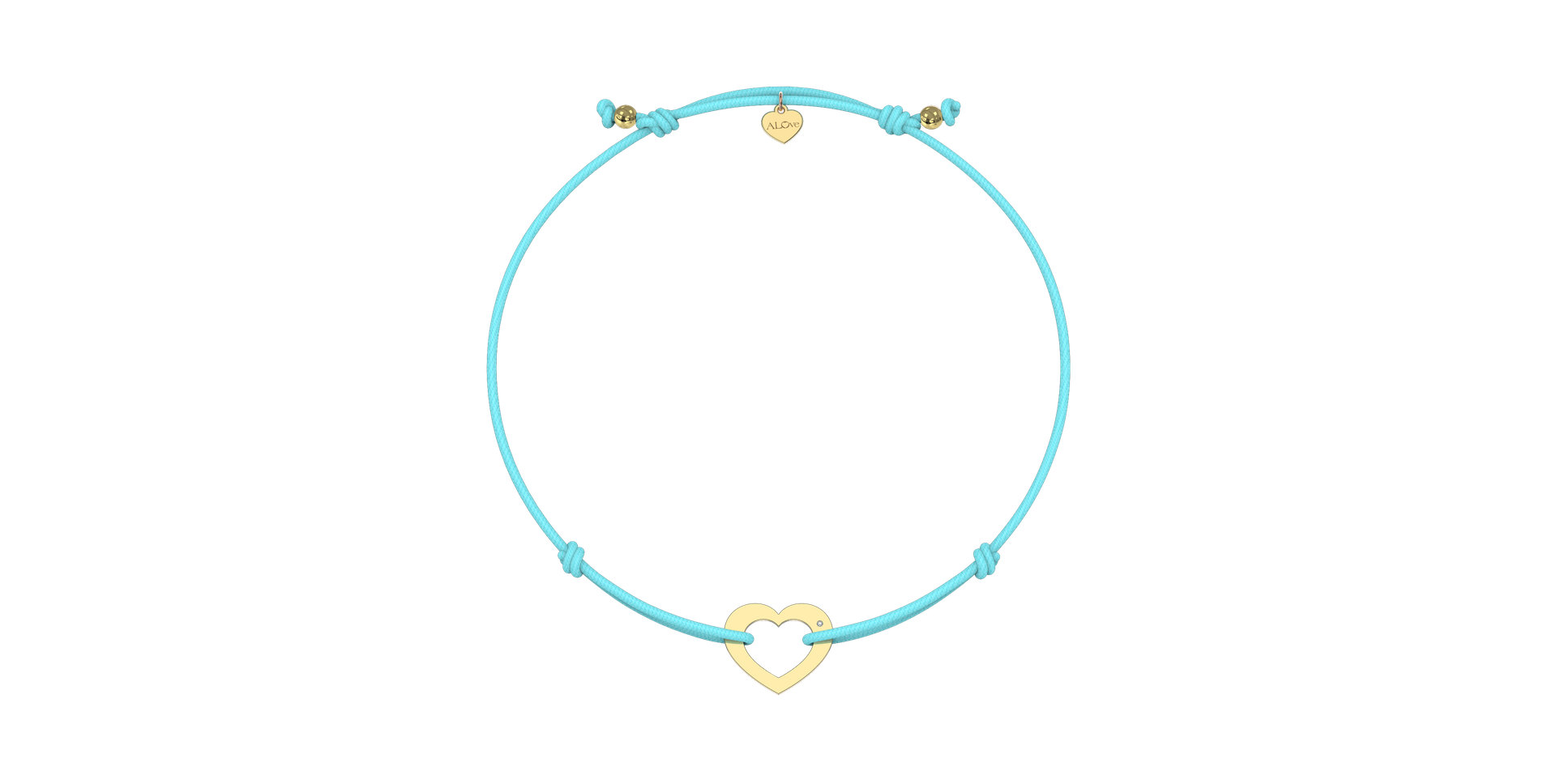 Diamantový náramek se šňůrkou Love