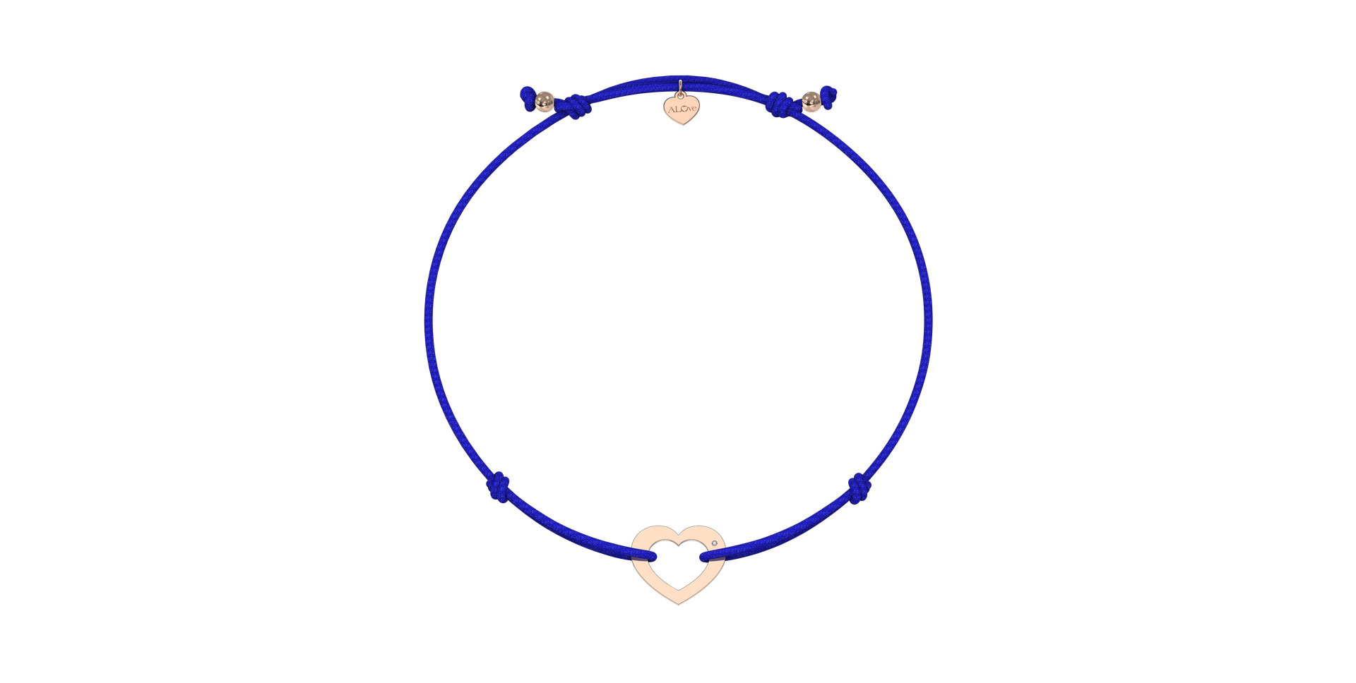 Diamantový náramek se šňůrkou Love