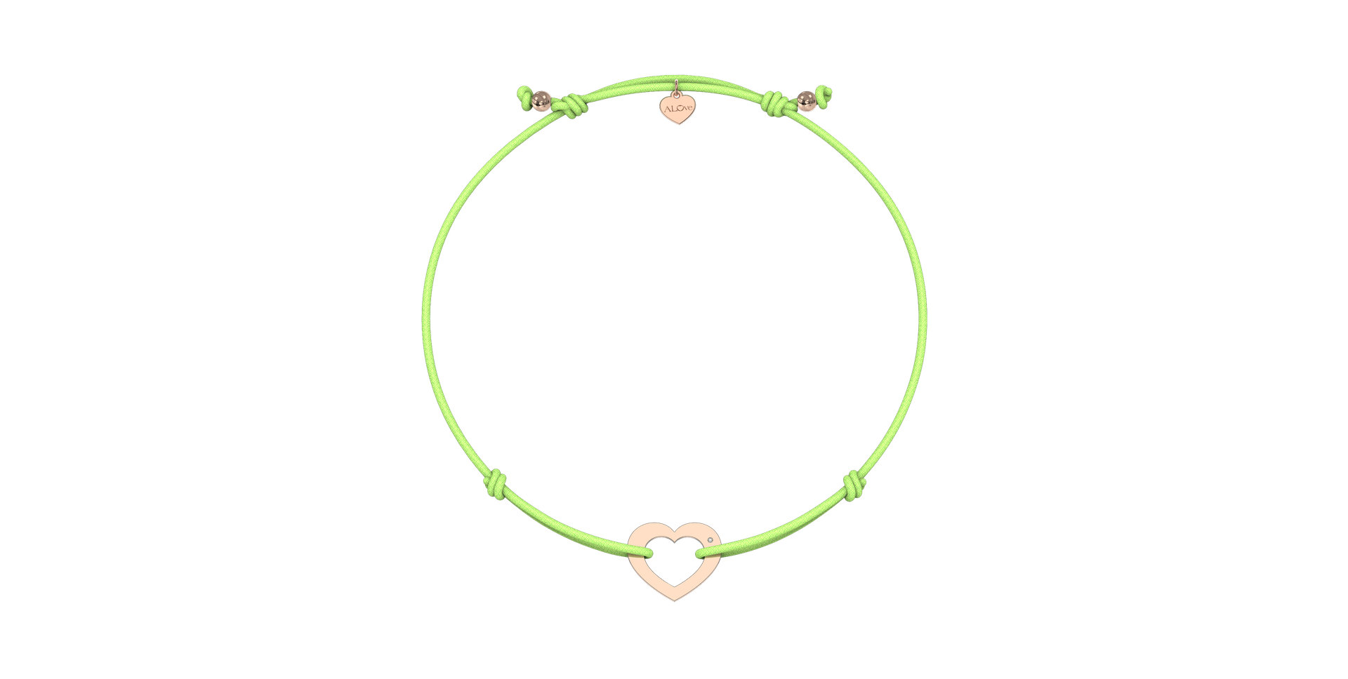 Diamantový náramek se šňůrkou Love