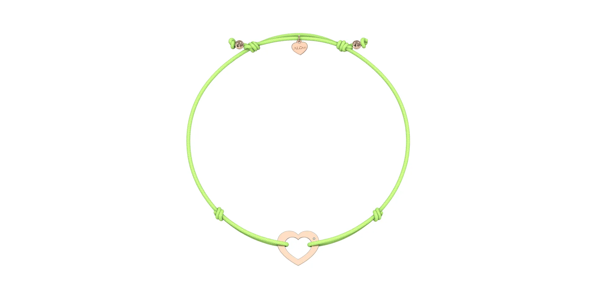 Diamantový náramek se šňůrkou Love