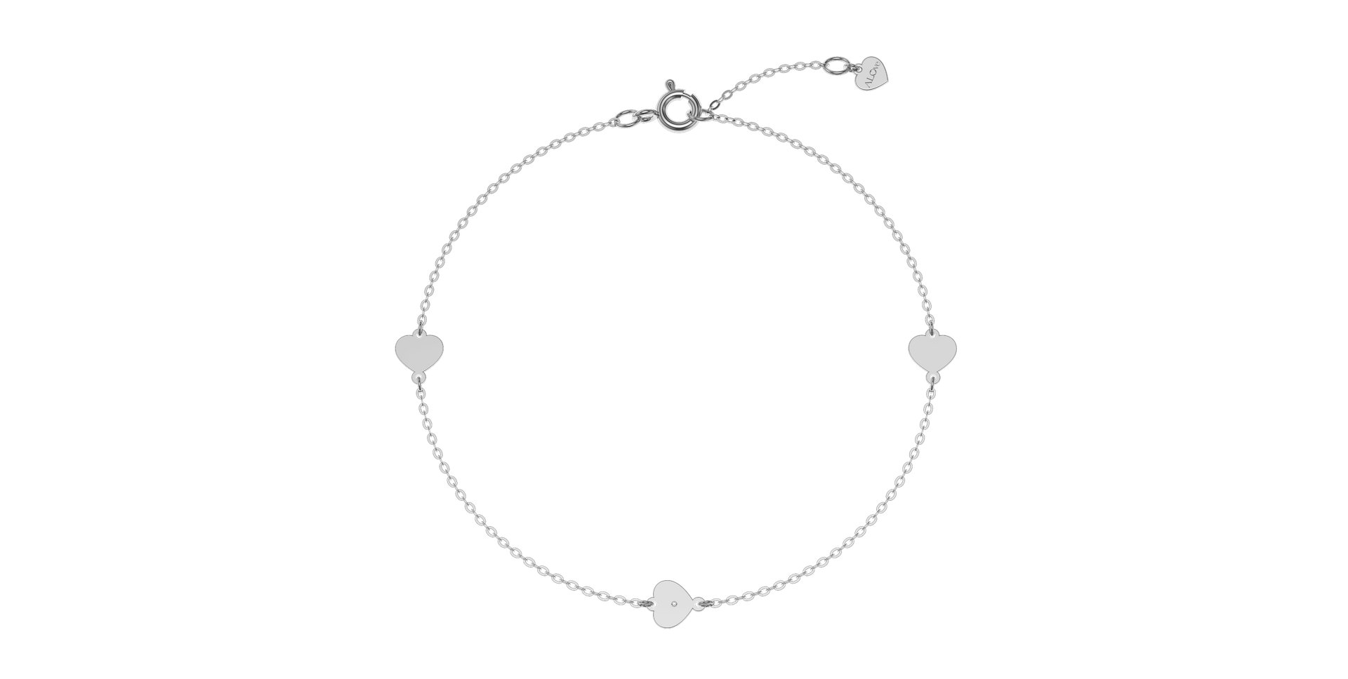 Náramek s diamantem Little Heart