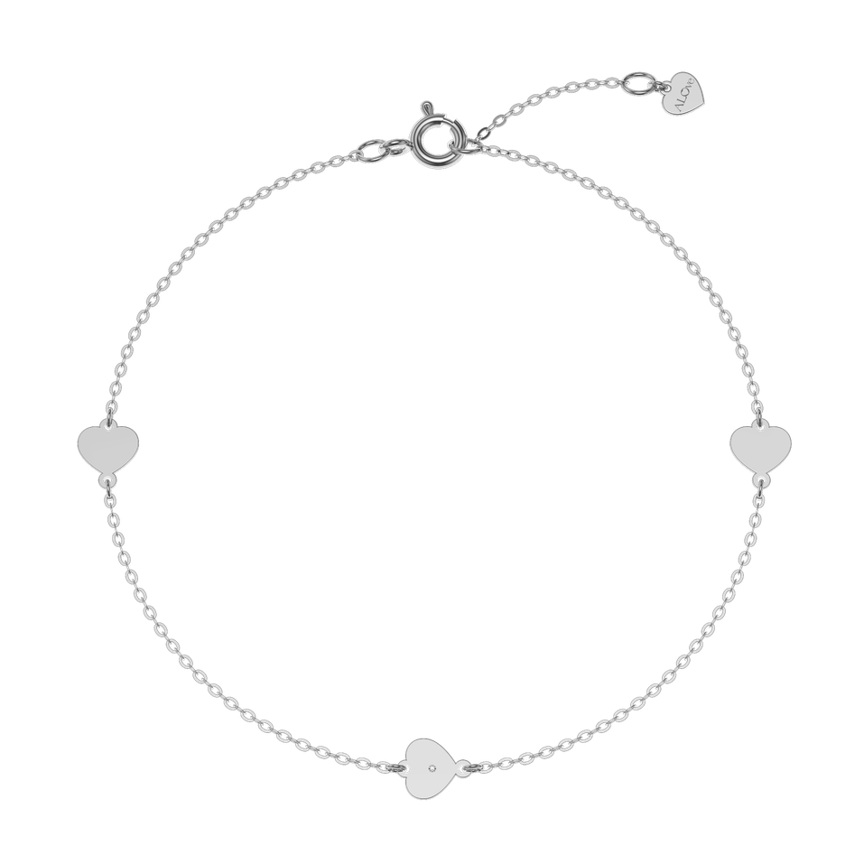 Náramek s diamantem Little Heart