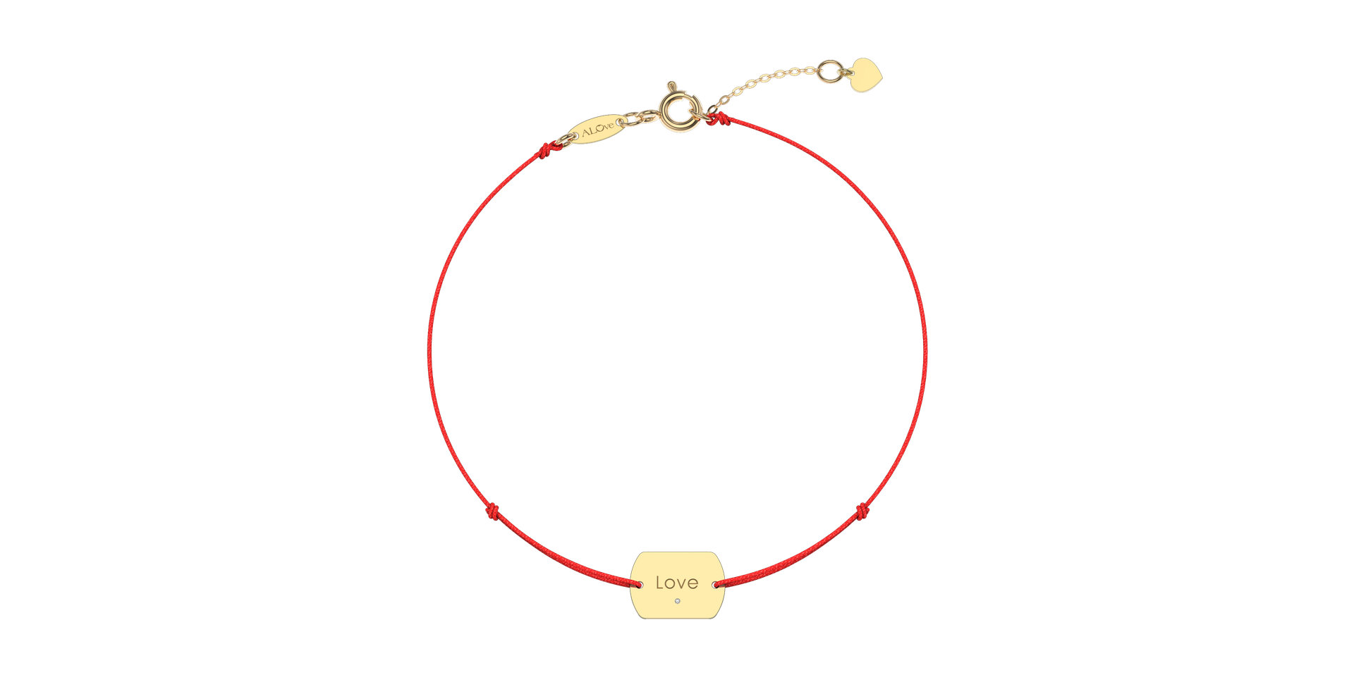 Diamantový náramek se šňůrkou Love Stamp