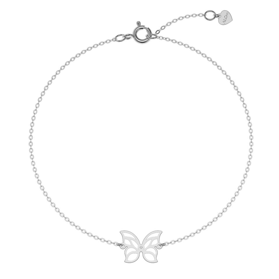 Náramek s diamantem Miracle Butterfly