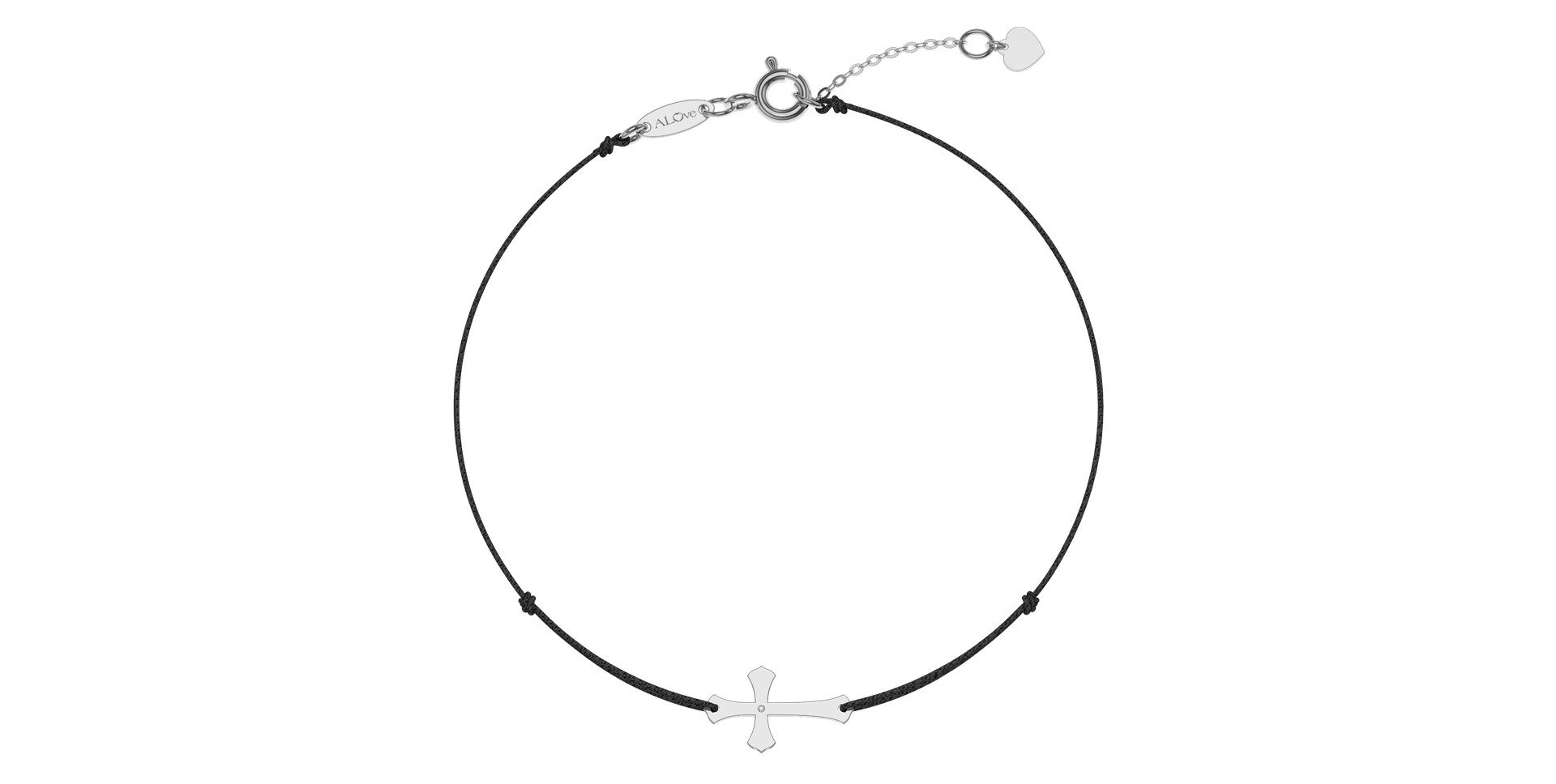 Diamantový náramek se šňůrkou Faith