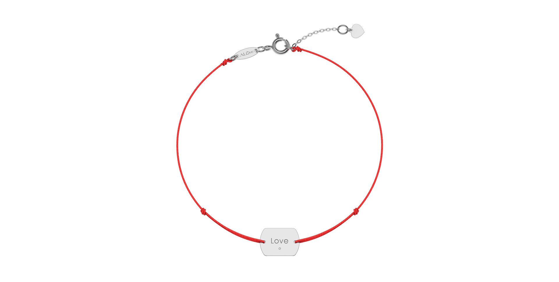 Diamantový náramek se šňůrkou Love Stamp