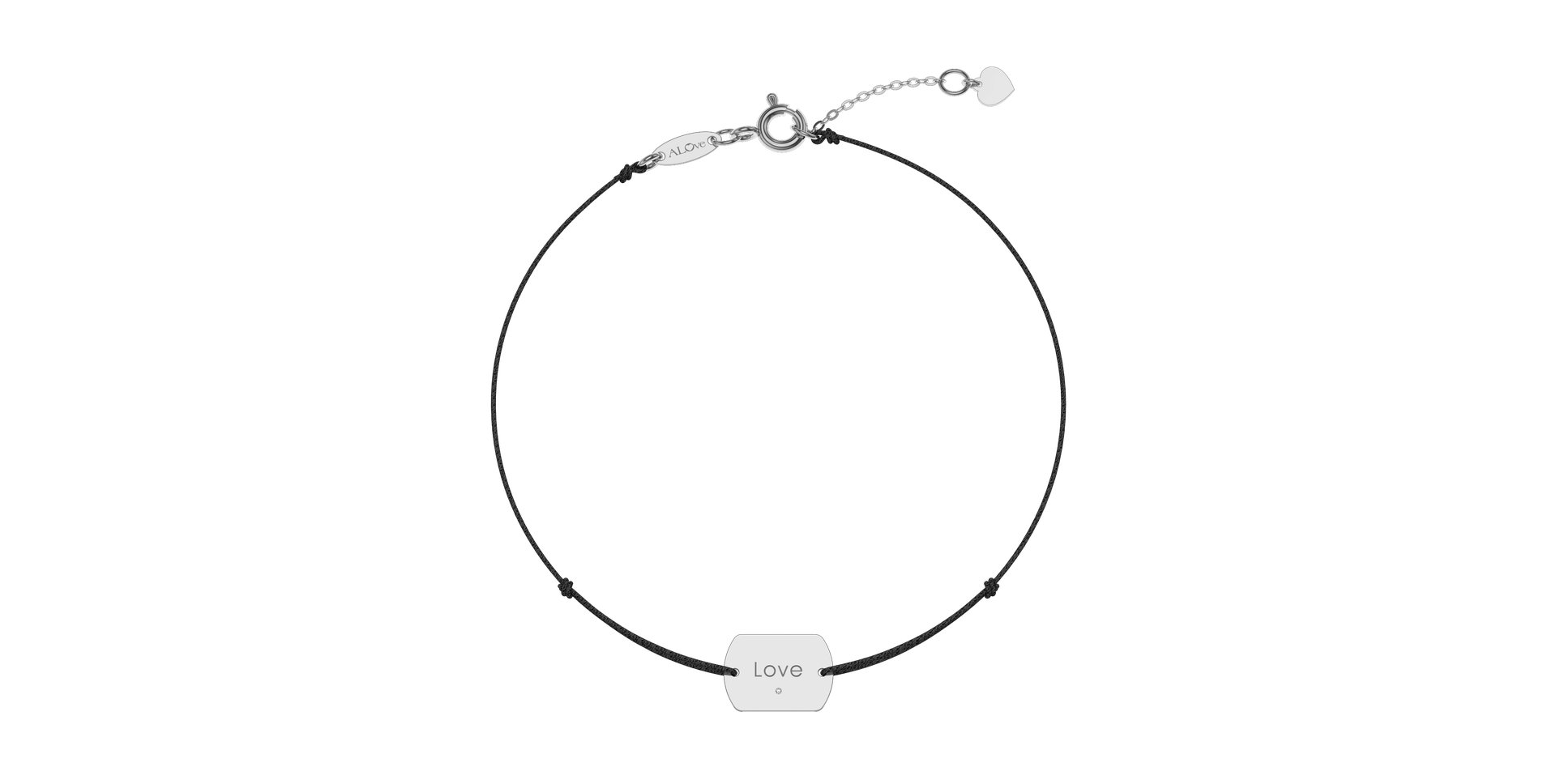 Diamantový náramek se šňůrkou Love Stamp