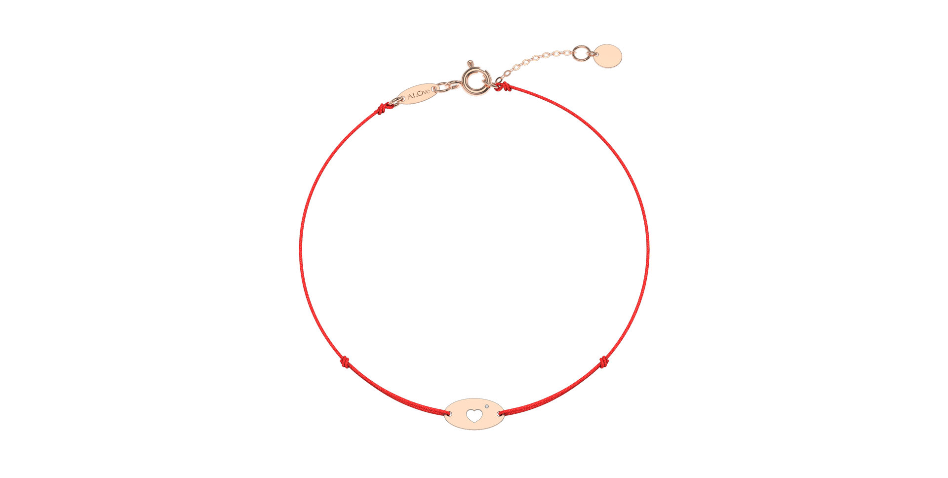 Diamantový náramek se šňůrkou Gold Heart