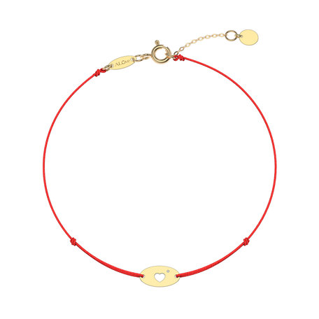 Diamantový náramek se šňůrkou Gold Heart