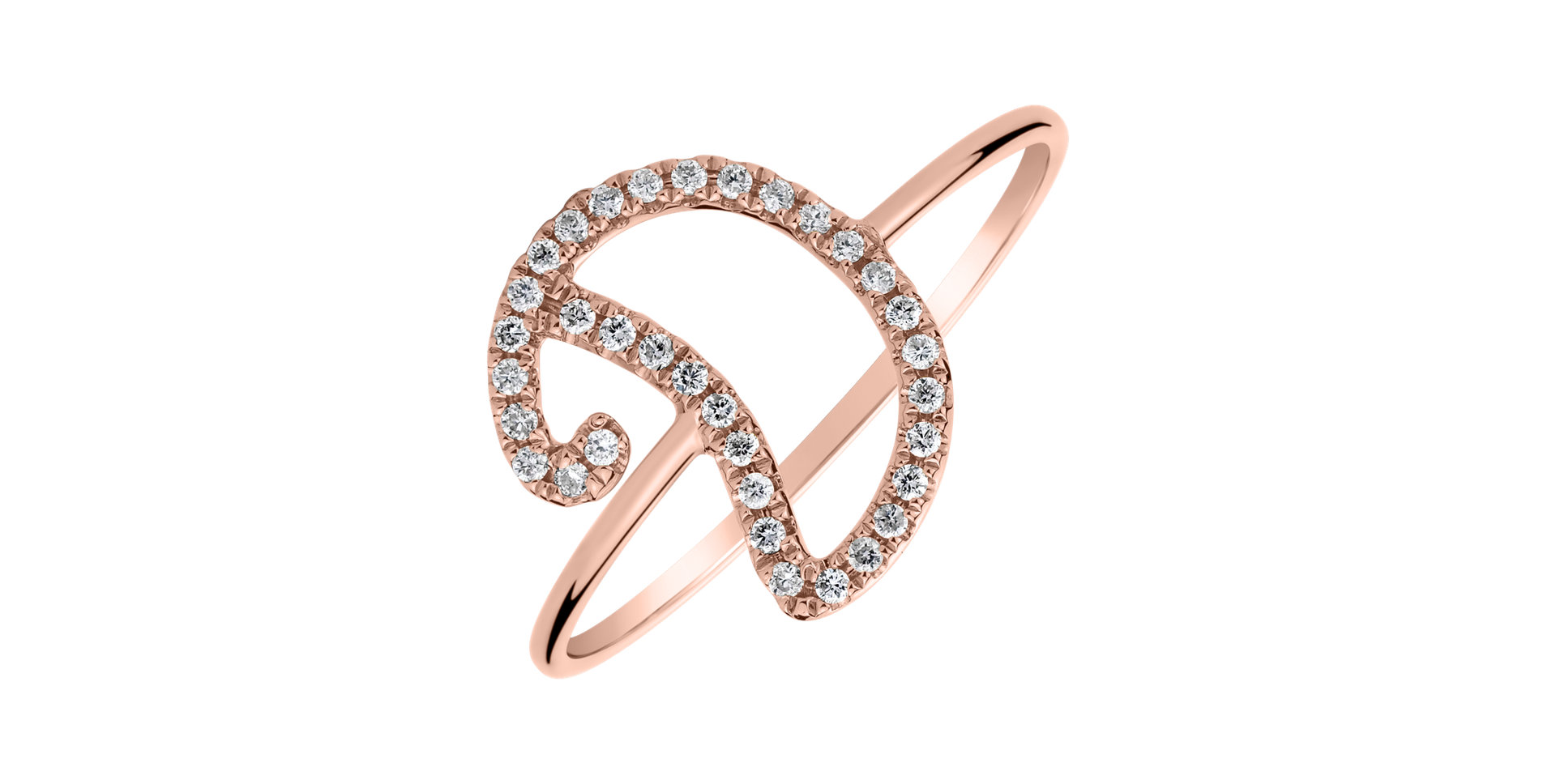 Prsten s diamanty Curly Glittery D