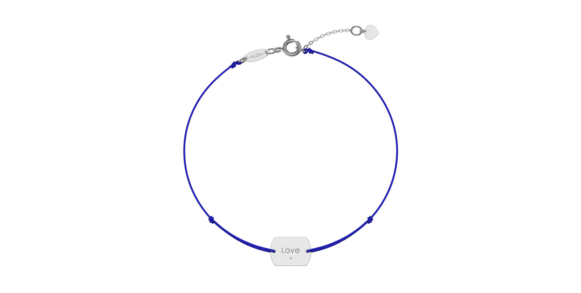 Diamantový náramek se šňůrkou Love Stamp