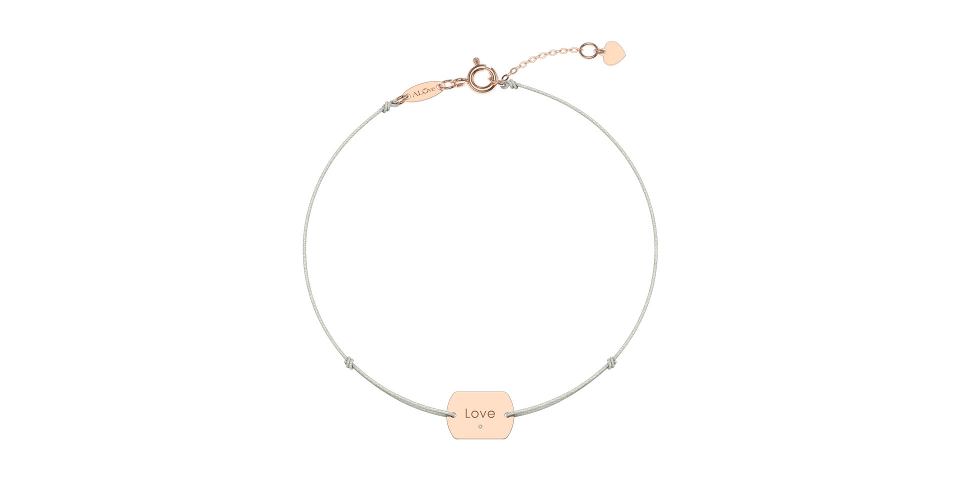 Diamantový náramek se šňůrkou Love Stamp