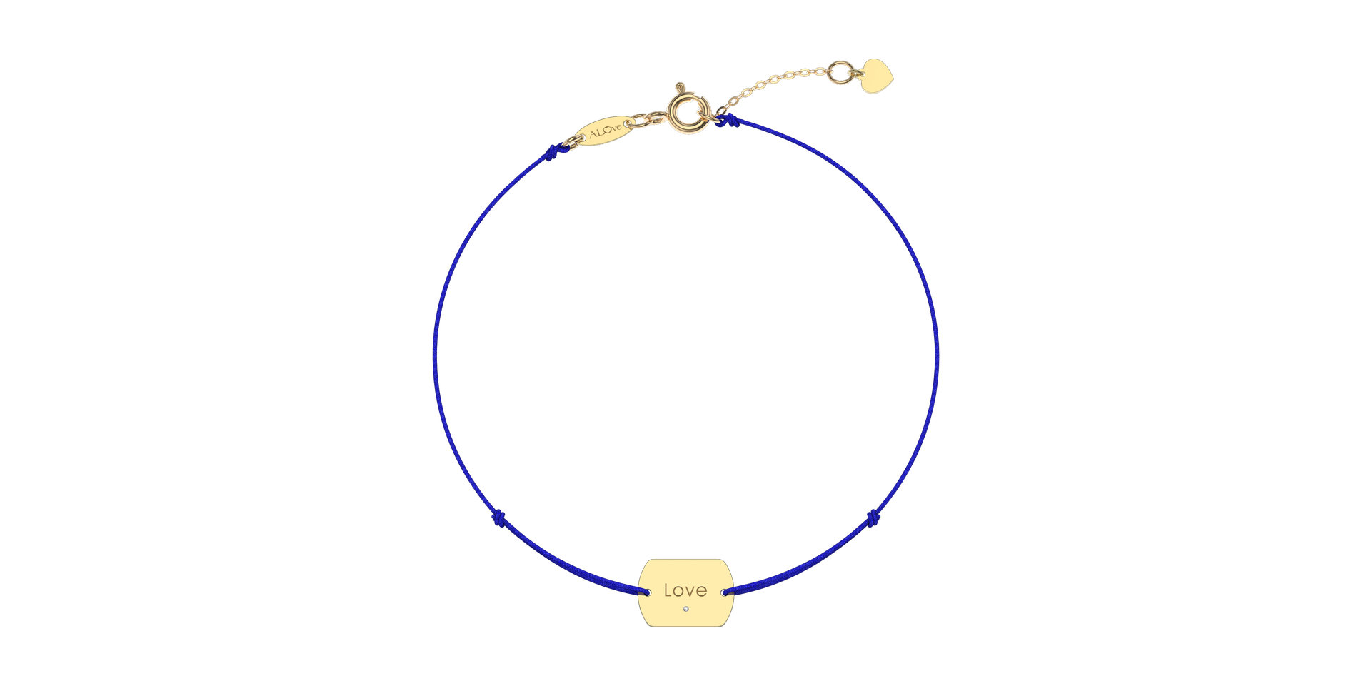 Diamantový náramek se šňůrkou Love Stamp