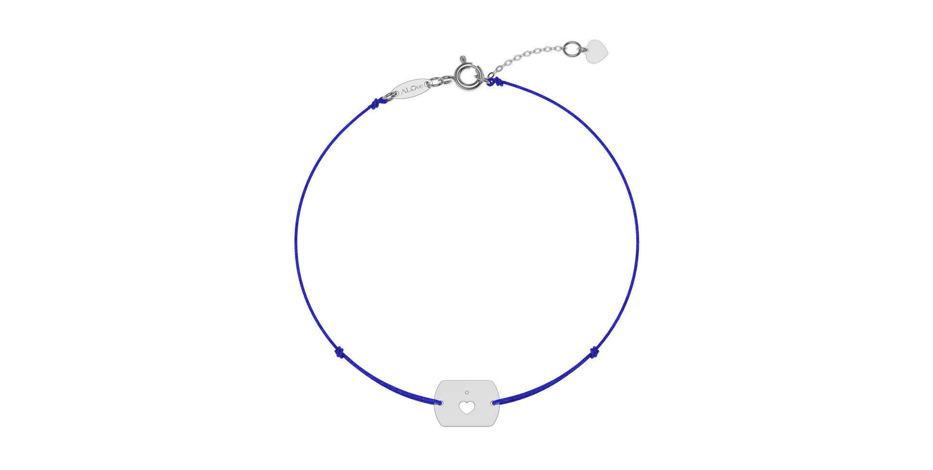 Diamantový náramek se šňůrkou Heart Stamp