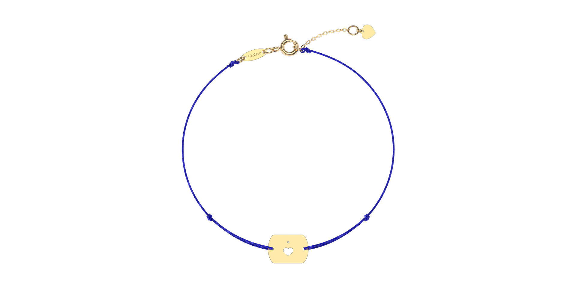 Diamantový náramek se šňůrkou Heart Stamp