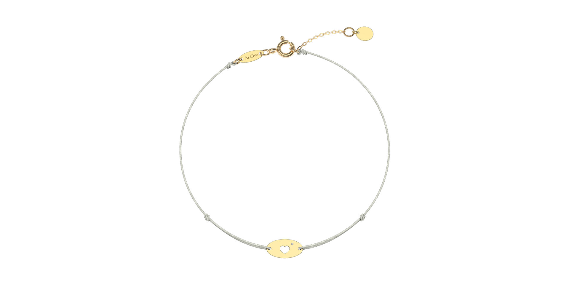 Diamantový náramek se šňůrkou Gold Heart