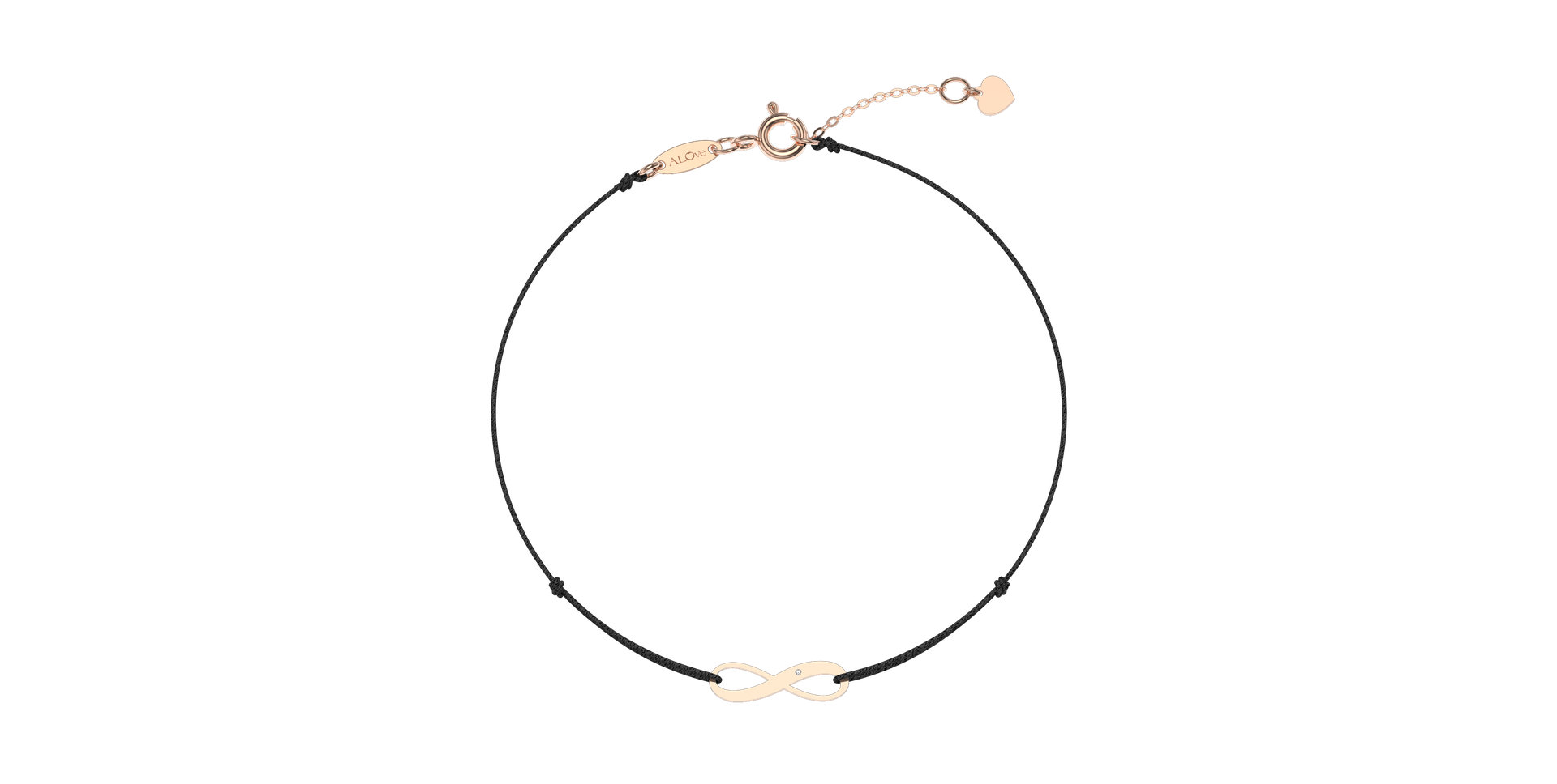 Diamantový náramek se šňůrkou Infinity