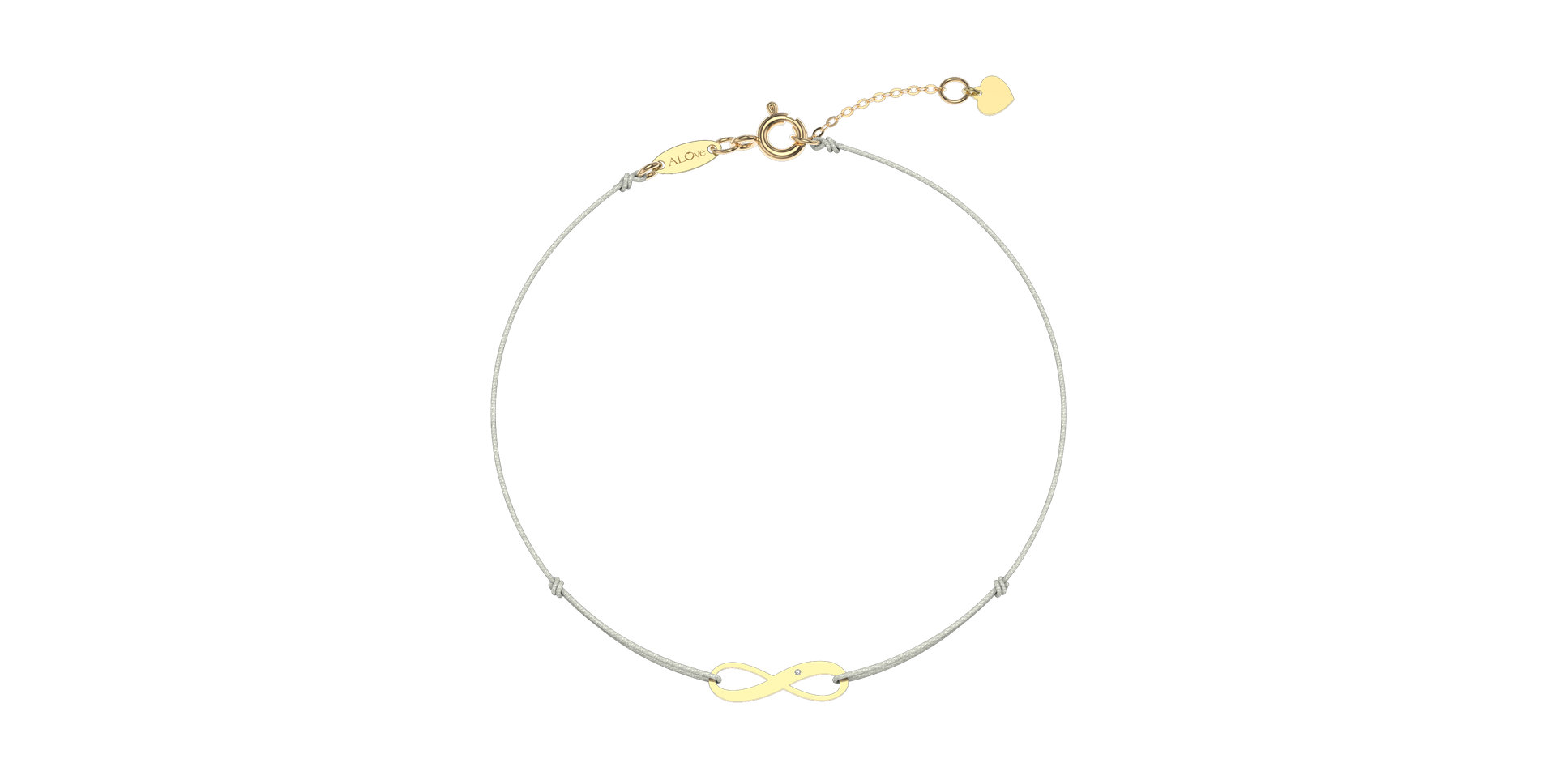 Diamantový náramek se šňůrkou Infinity