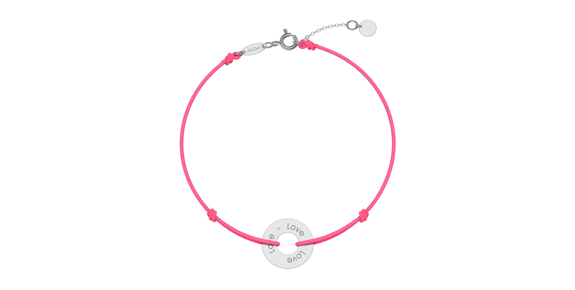 Diamantový náramek se šňůrkou Love Circle