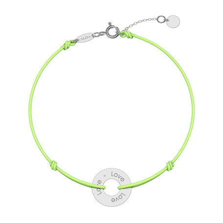 Diamantový náramek se šňůrkou Love Circle