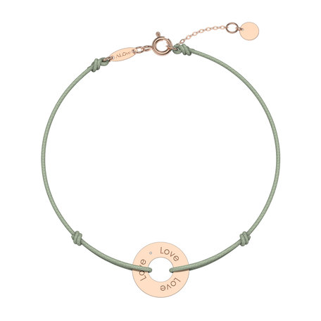 Diamantový náramek se šňůrkou Love Circle