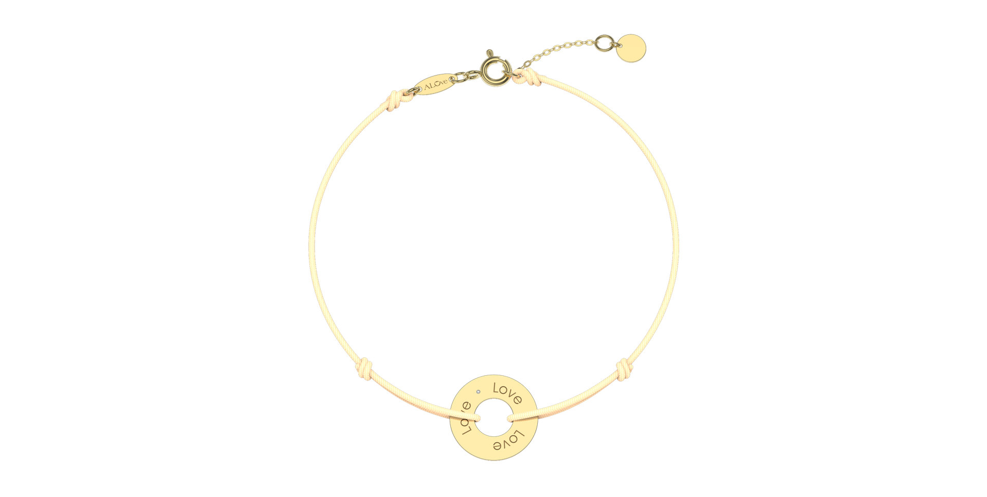 Diamantový náramek se šňůrkou Love Circle