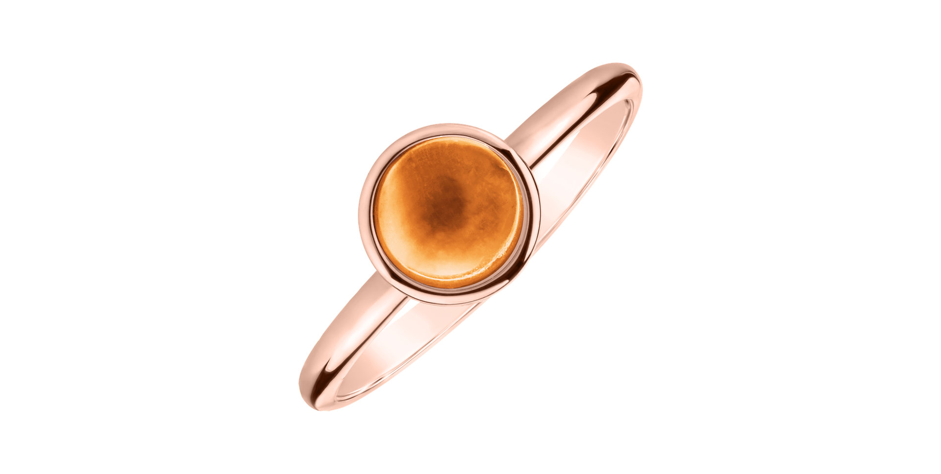 Prsten s oranžovým měsíčním kamenem Bonbon