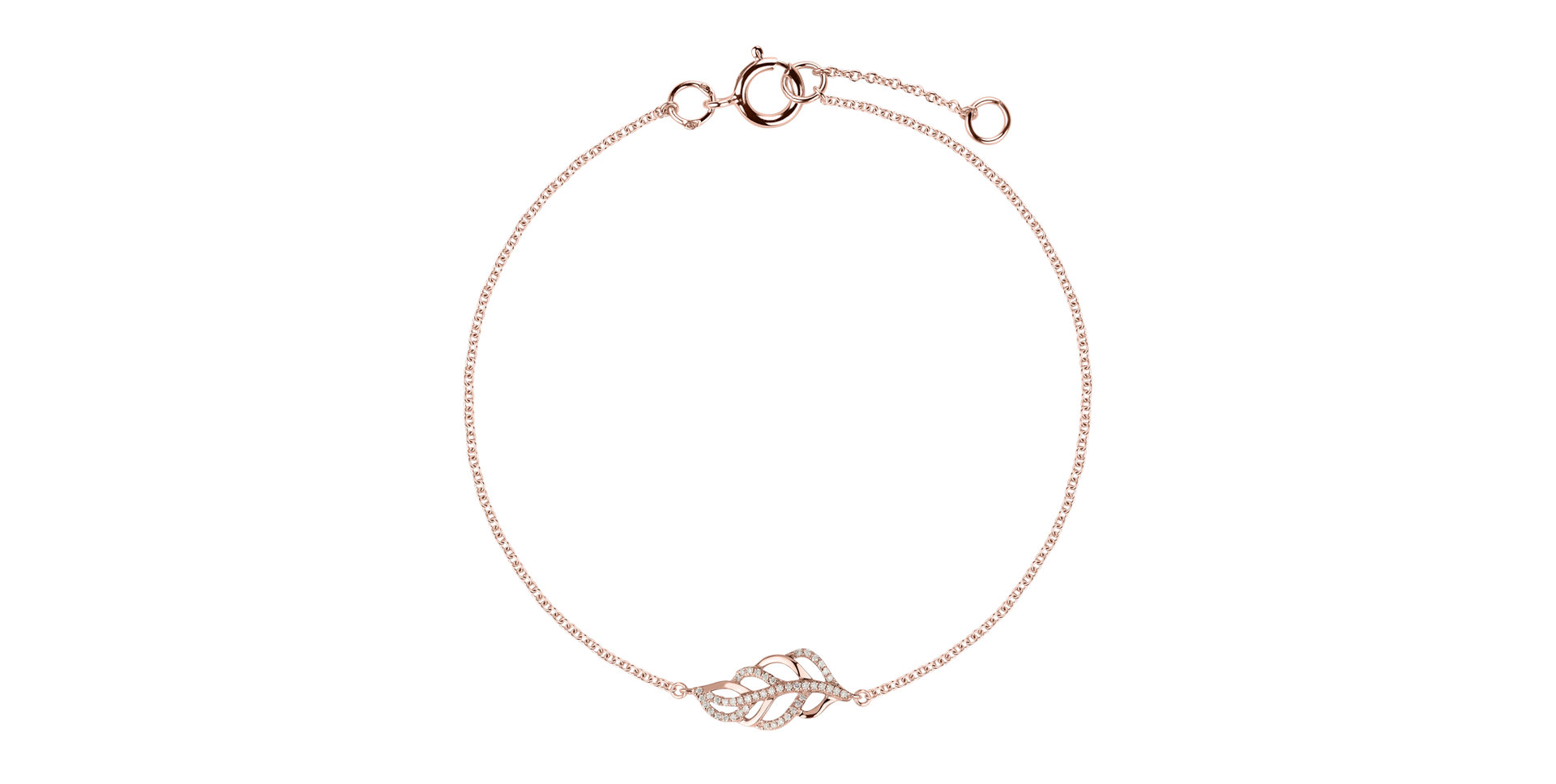 Náramek s diamanty Shiny Leaf