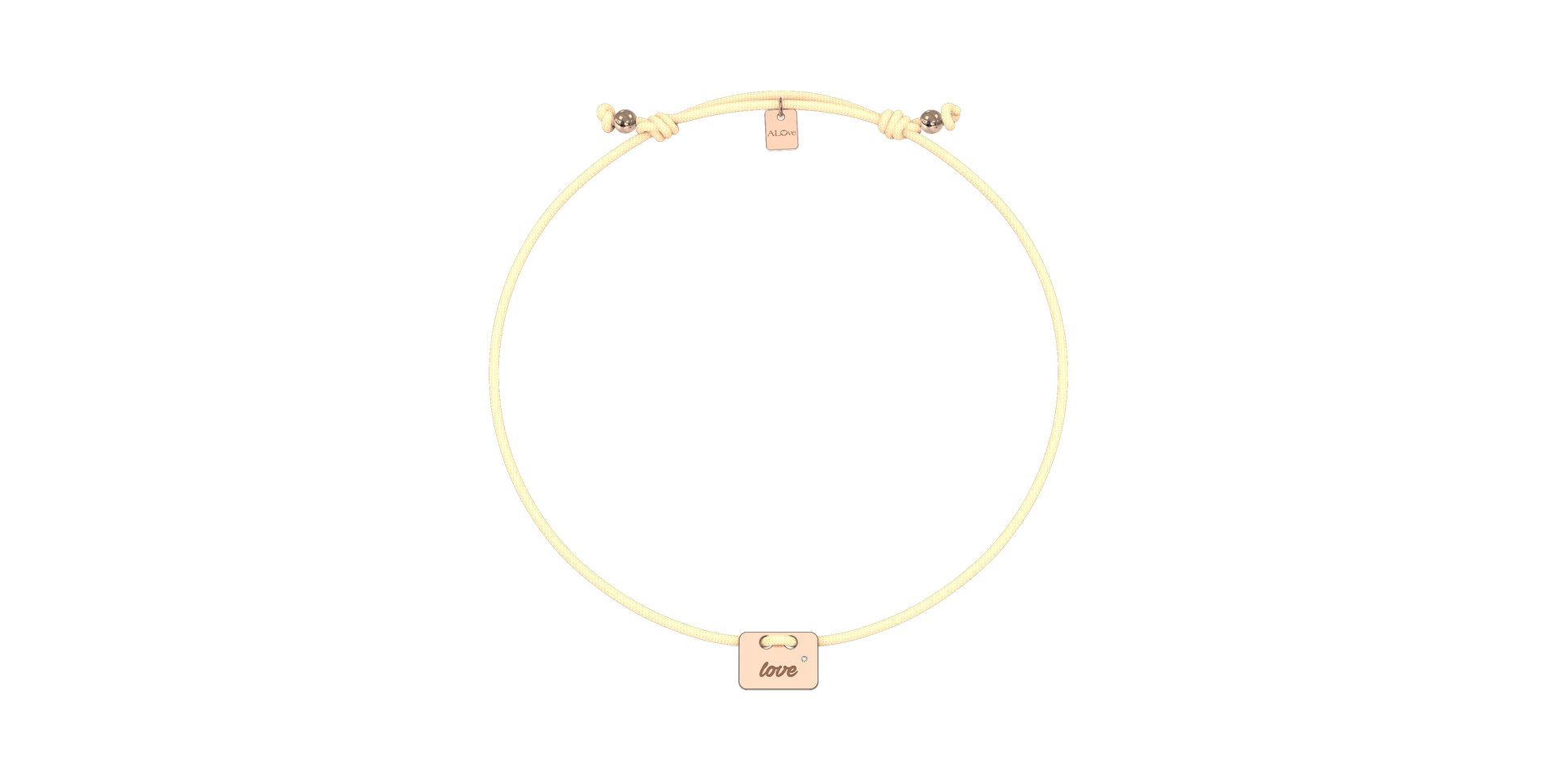 Diamantový náramek se šňůrkou Military Stamp Love