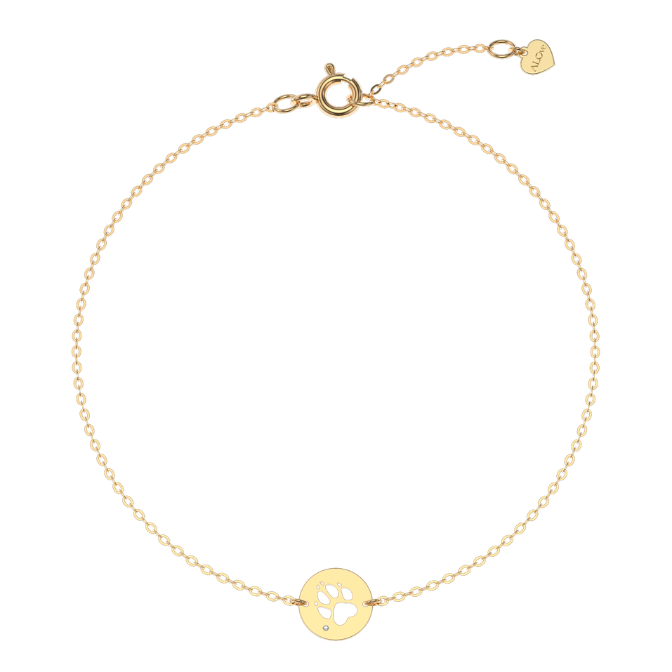 Náramek s diamantem Dog Paw