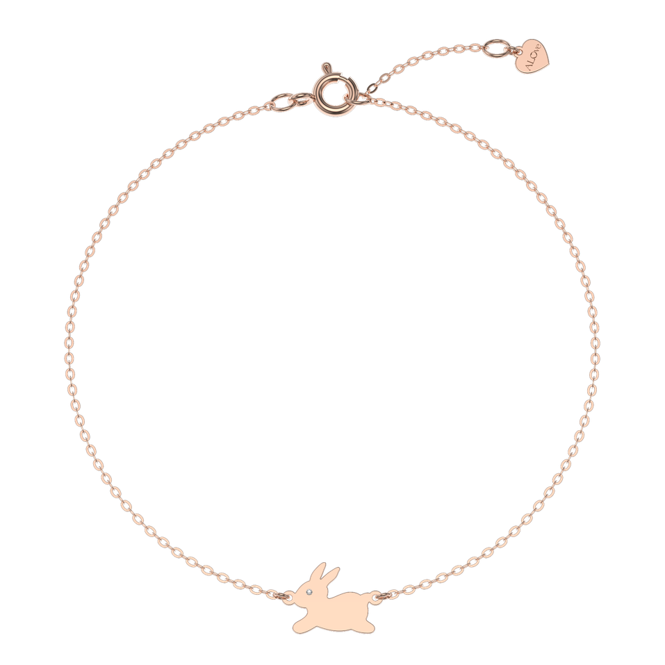 Náramek s diamantem Bunny