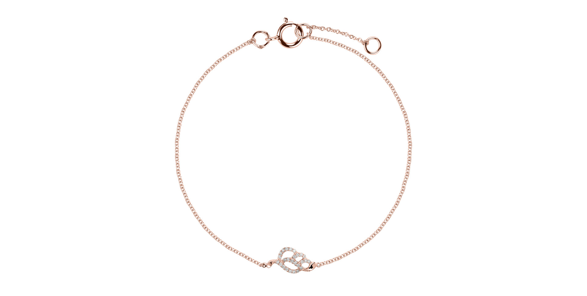 Náramek s diamanty Sparkling Leaf