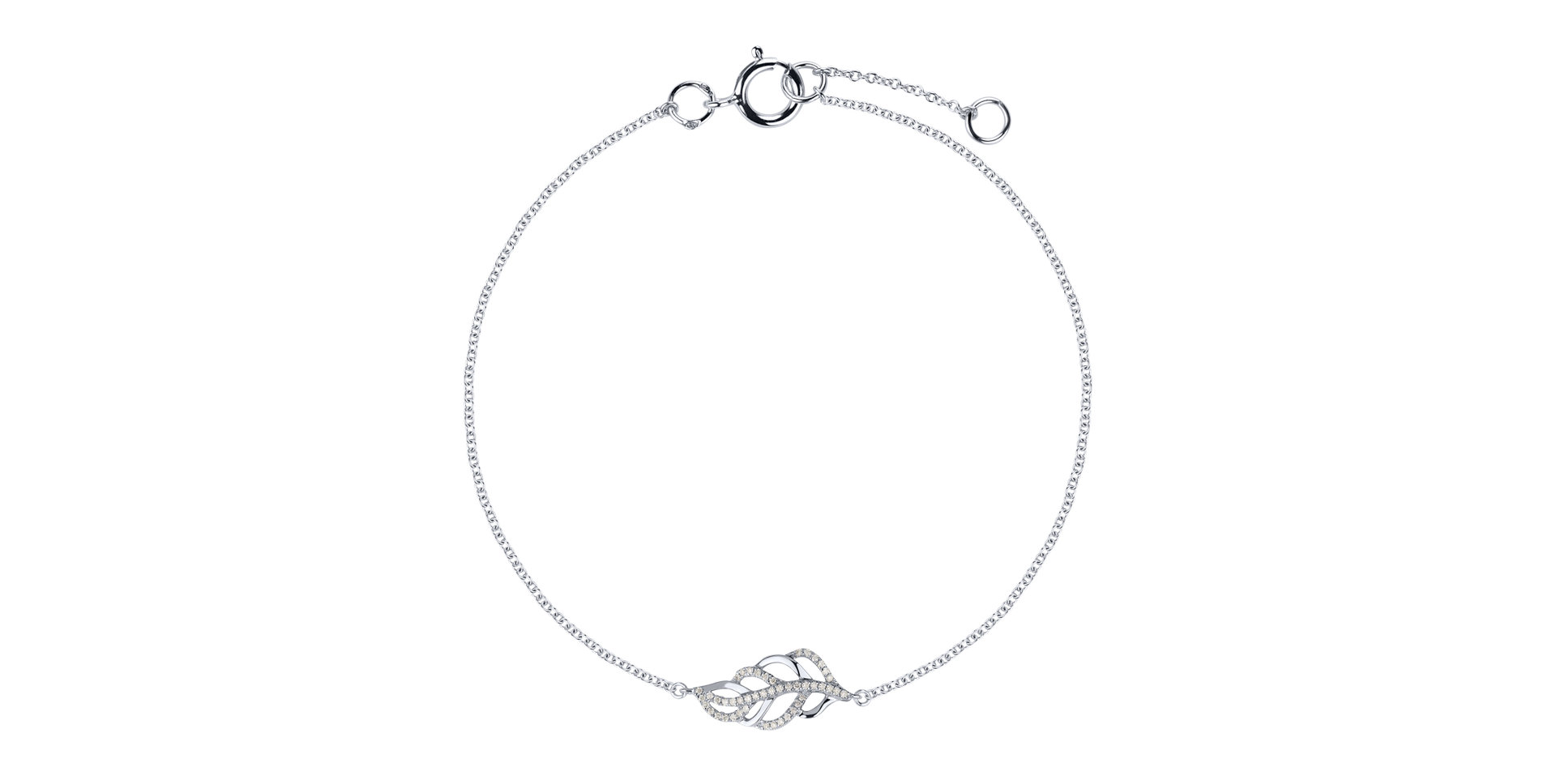 Náramek s diamanty Shiny Leaf