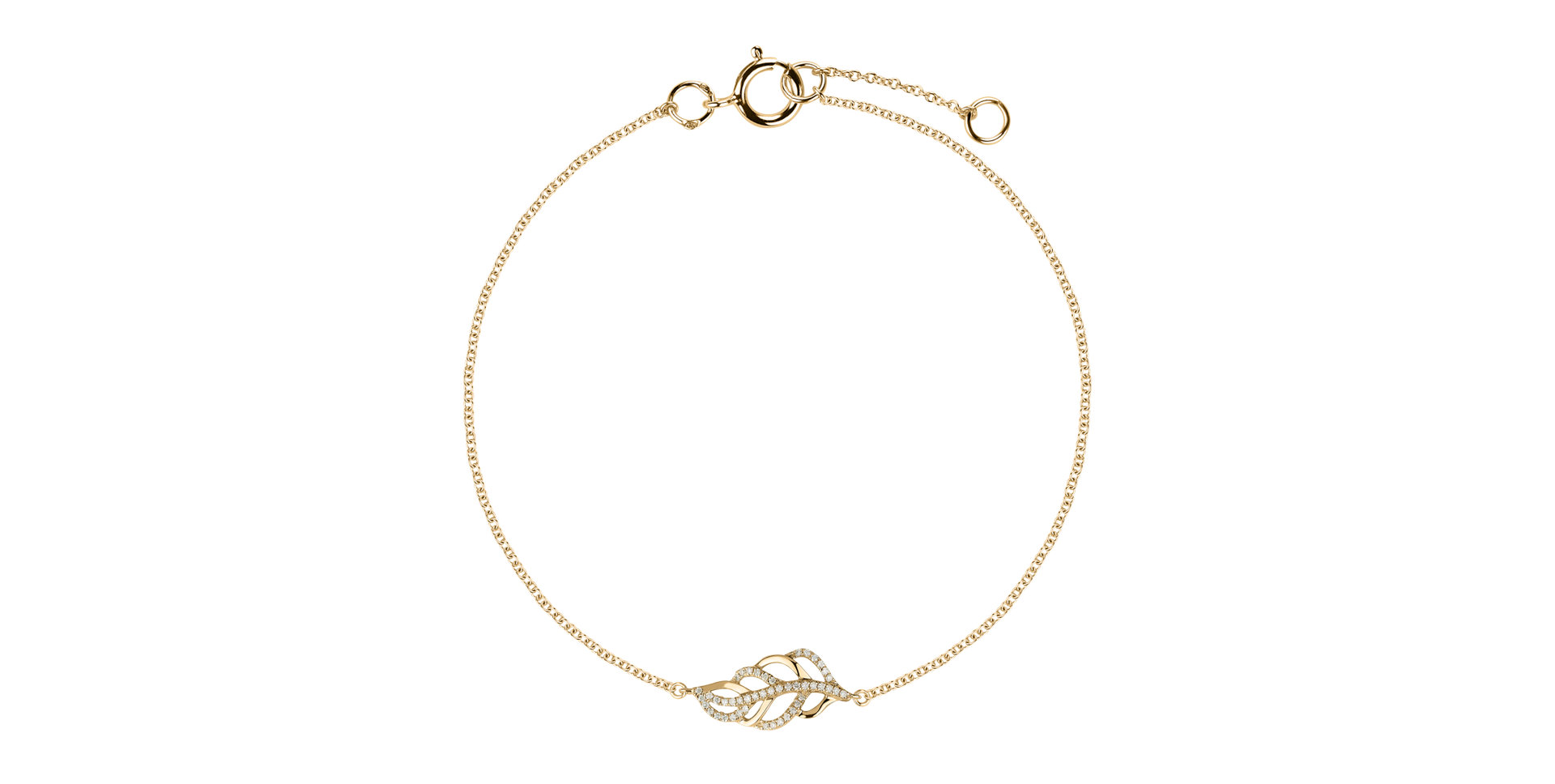 Náramek s diamanty Shiny Leaf