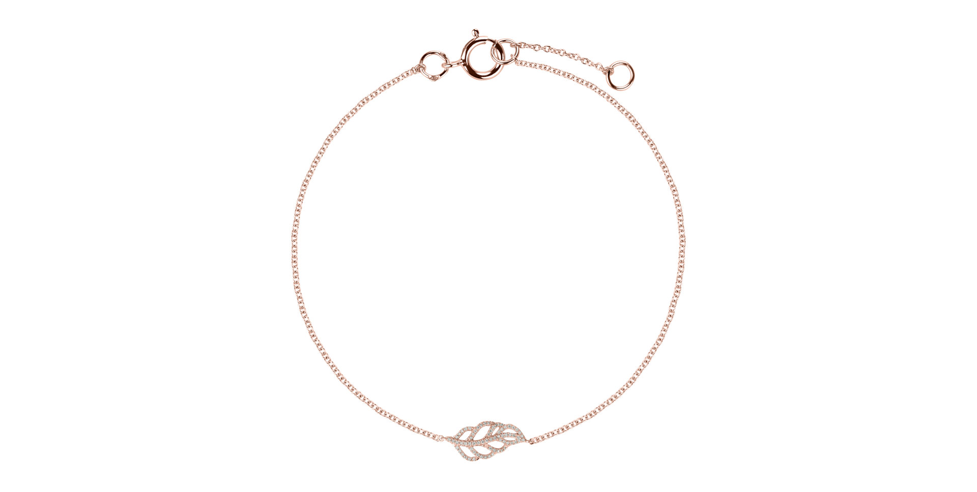 Náramek s diamanty Diamond Leaf