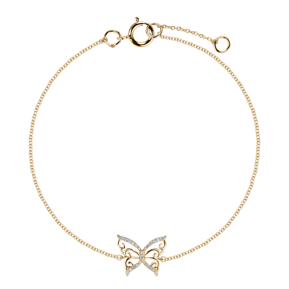 Náramek s diamanty Dazzling Butterfly