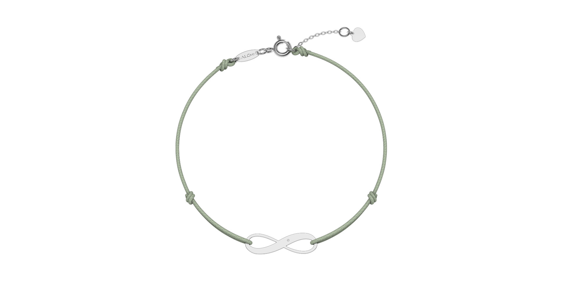 Diamantový náramek se šňůrkou Infinity