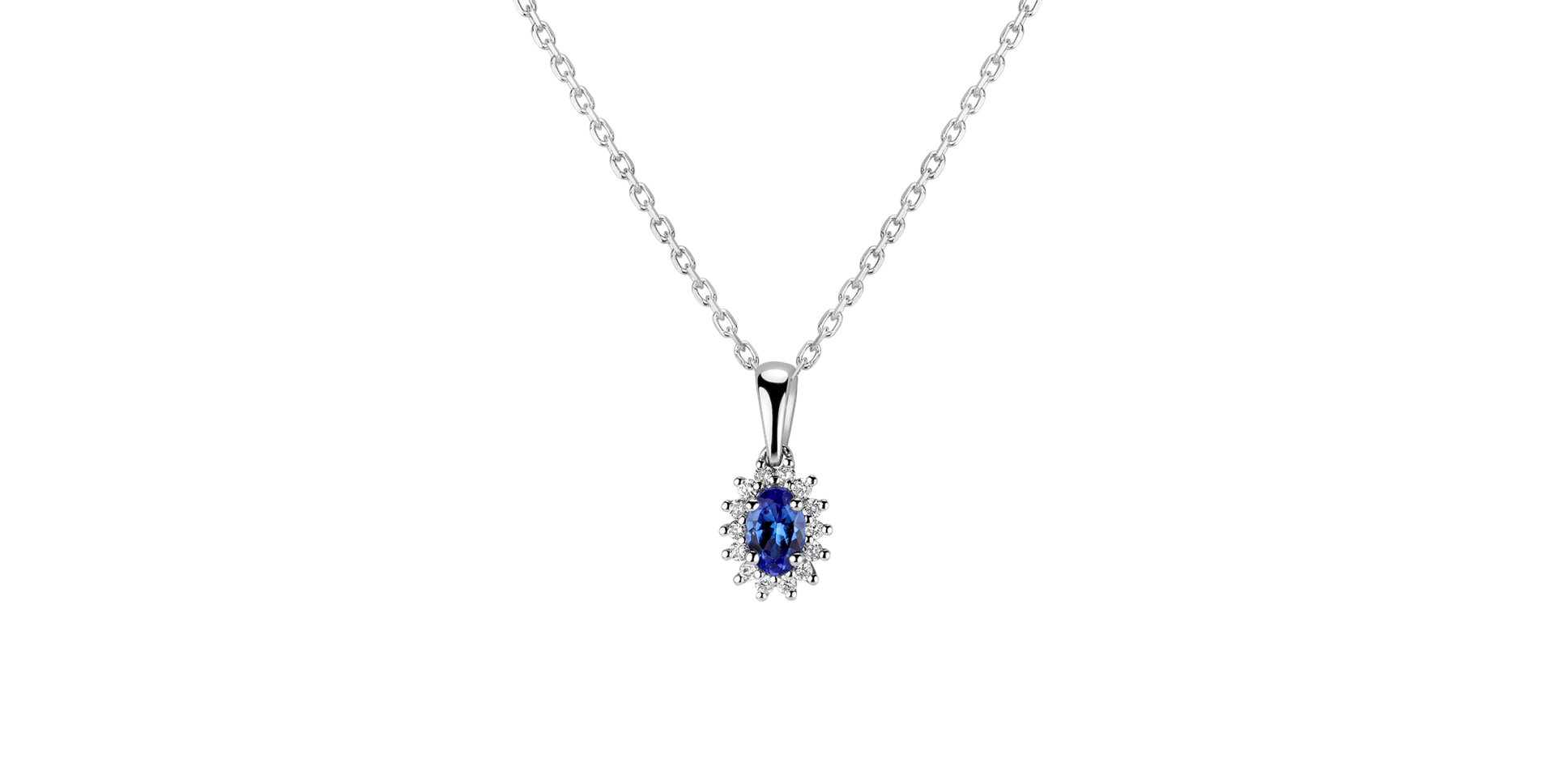 Přívěsek s diamanty a tanzanitem Princess