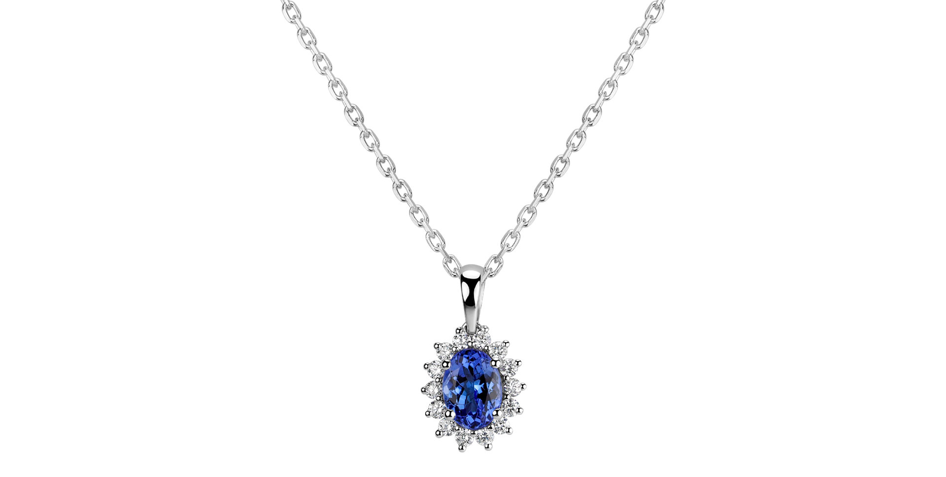 Přívěsek s diamanty a tanzanitem Princess