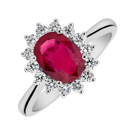 Prsten s rubínem a diamanty Princess