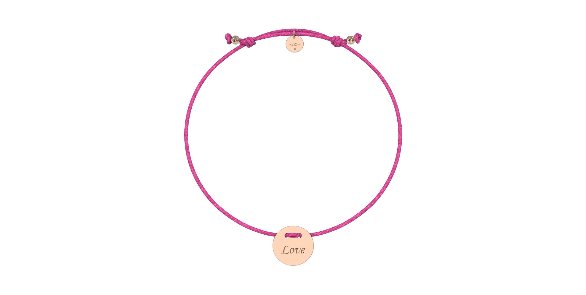 Diamantový náramek se šňůrkou Love