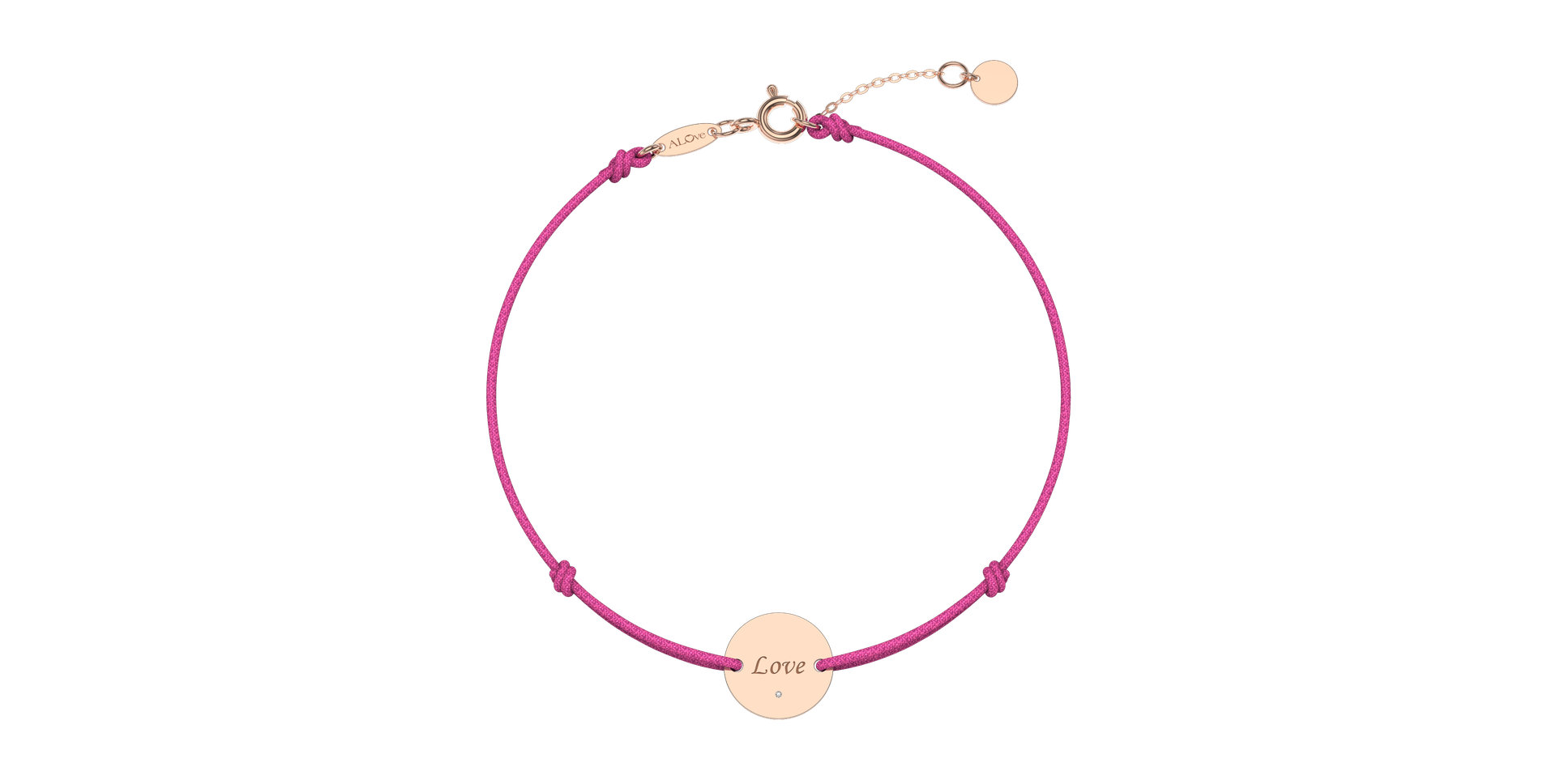 Diamantový náramek se šňůrkou Simple Love