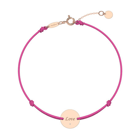 Diamantový náramek se šňůrkou Simple Love