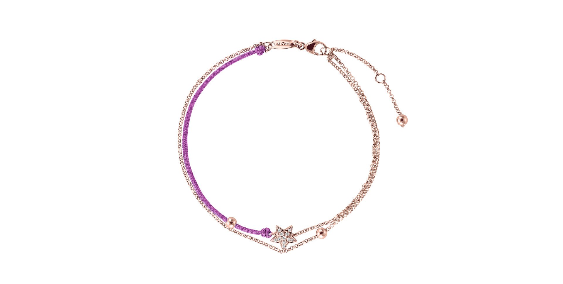 Diamantový náramek se šňůrkou Dream Message