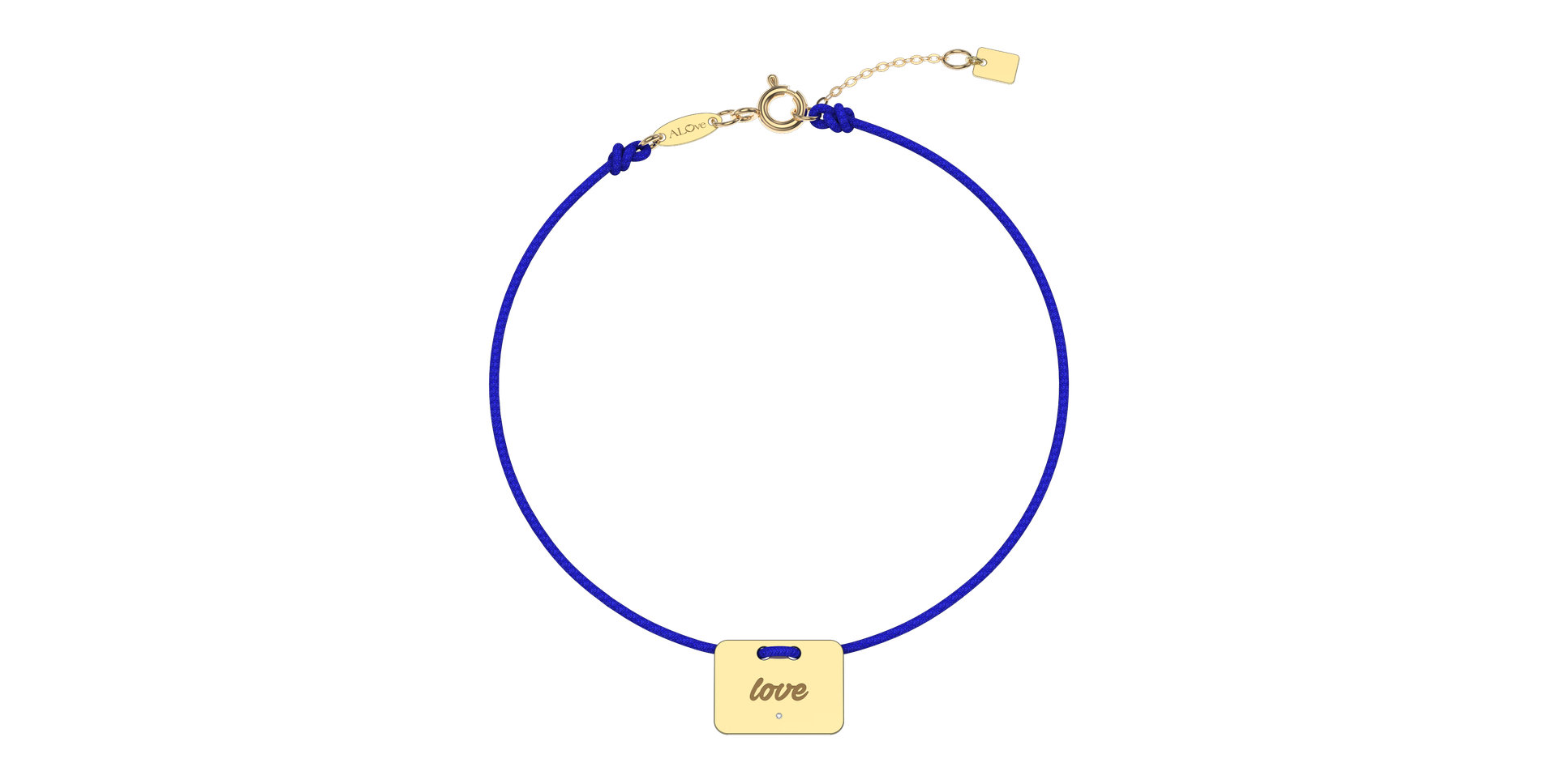 Diamantový náramek se šňůrkou Military Stamp Love