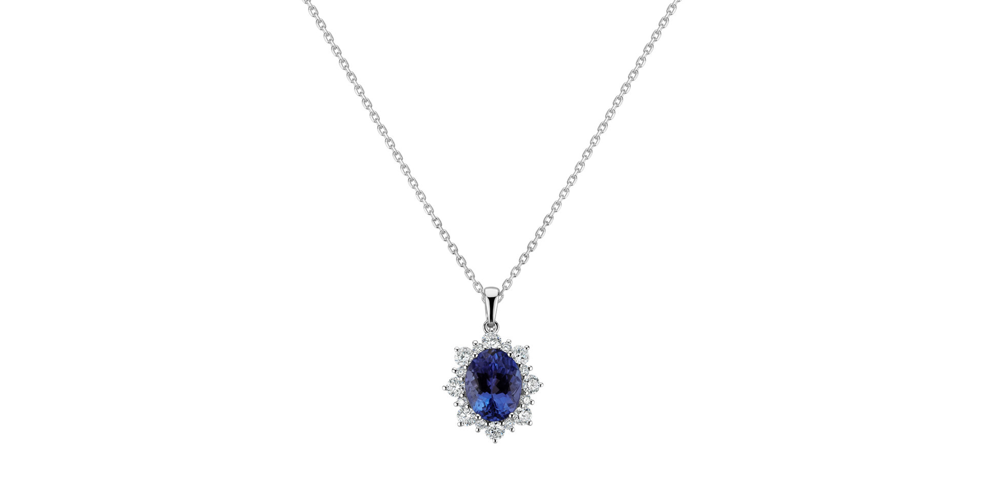 Přívěsek s diamanty a tanzanitem Princess