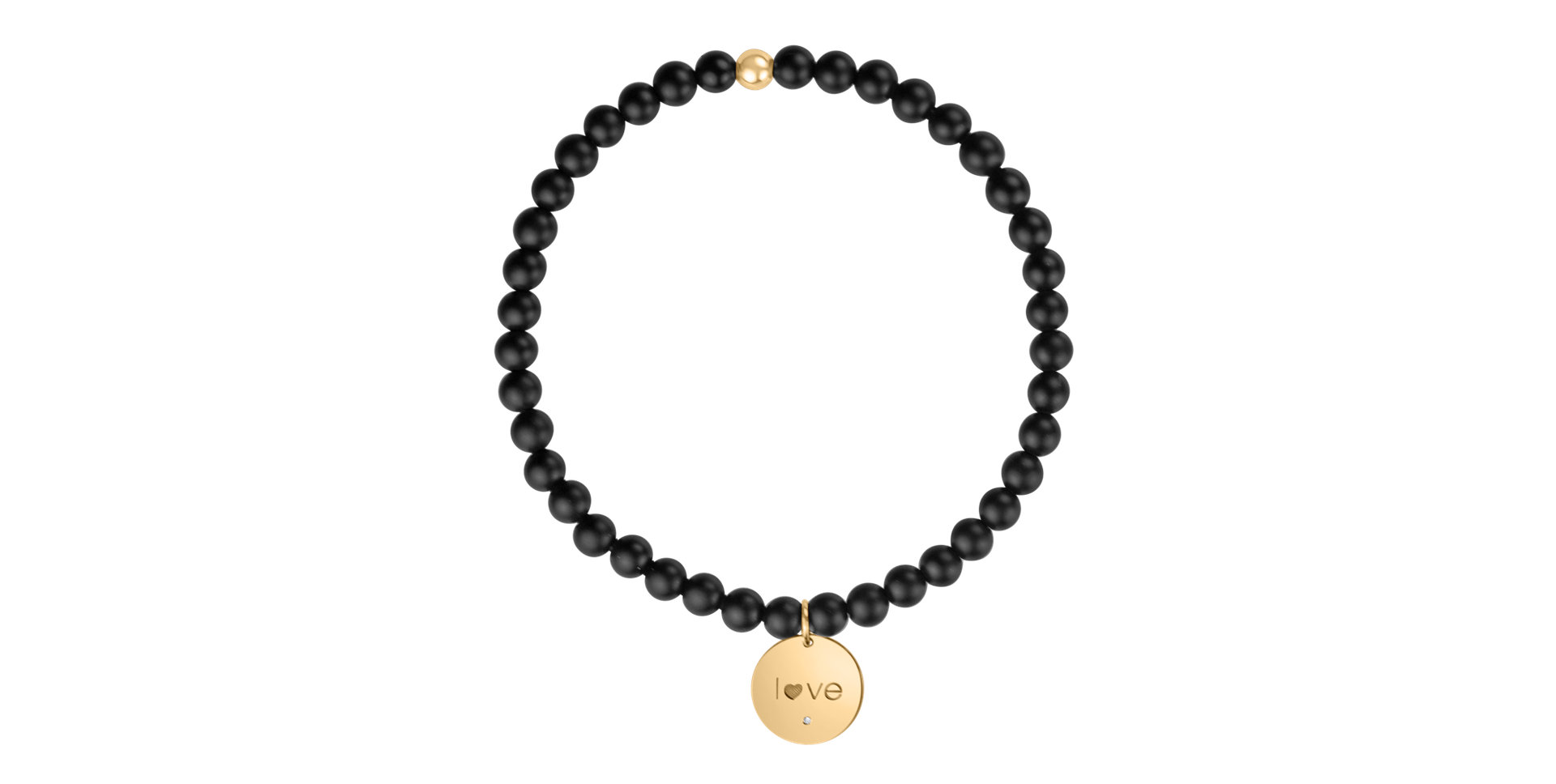 Náramek s diamantem a acháty Dark Love